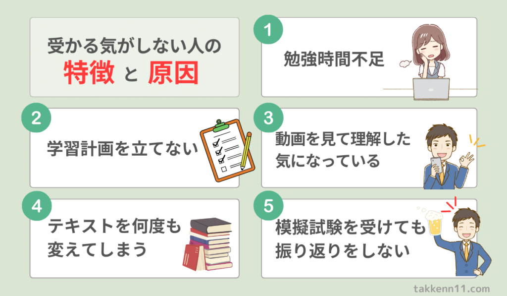 宅建に受かる気がしない　原因　