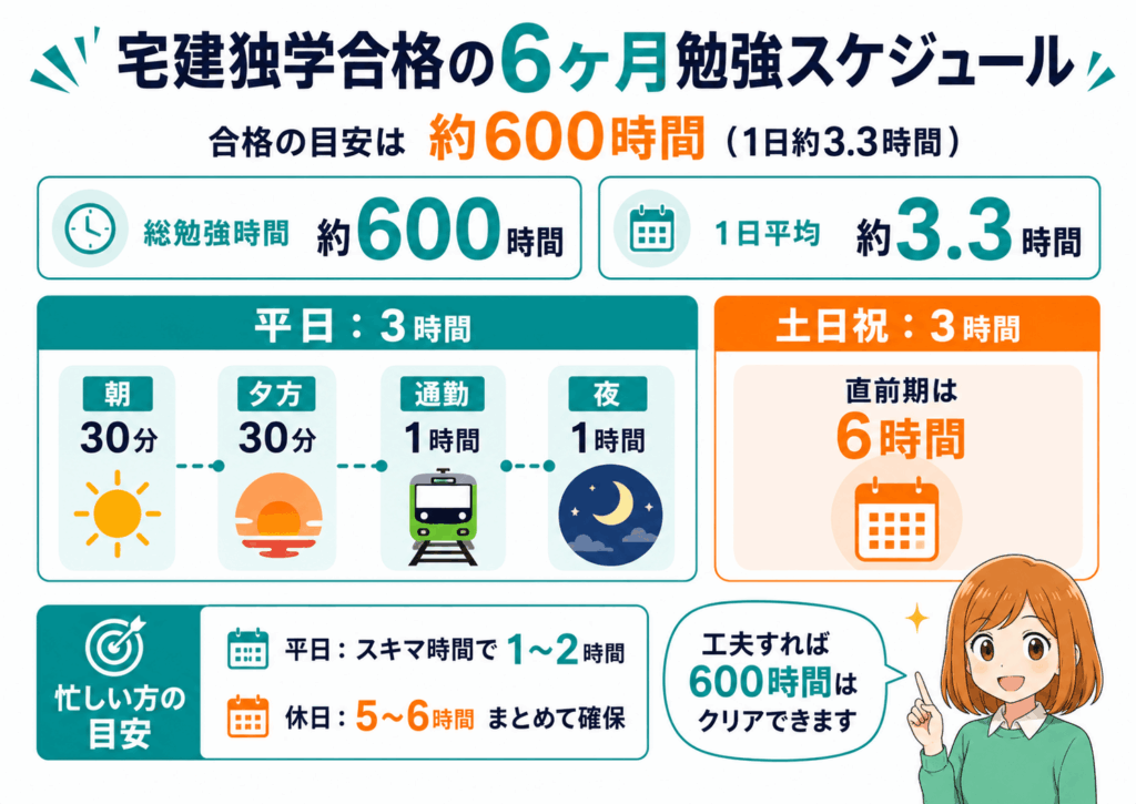 宅建独学合格の6ヶ月勉強スケジュール