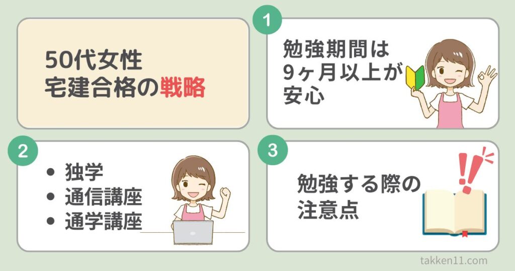 50代女性が宅建合格　勉強法