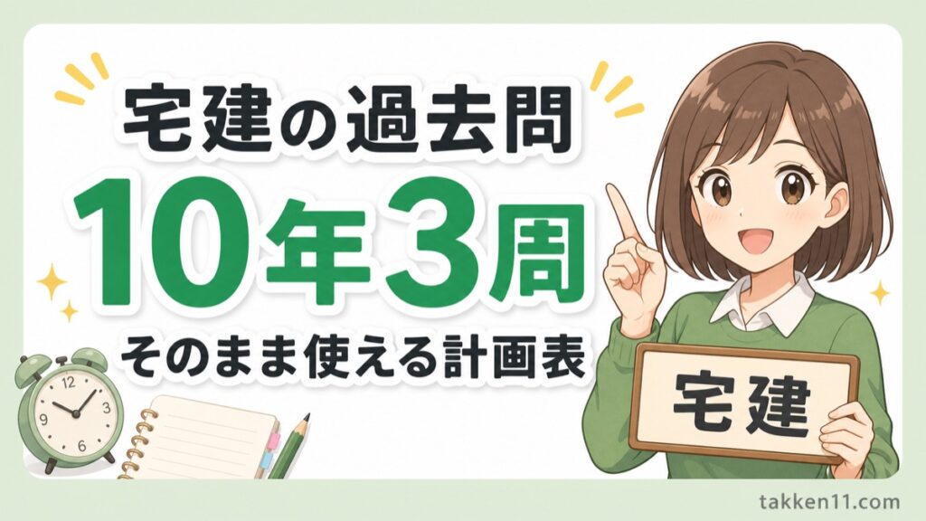 宅建の過去問は10年分を3周する学習計画表