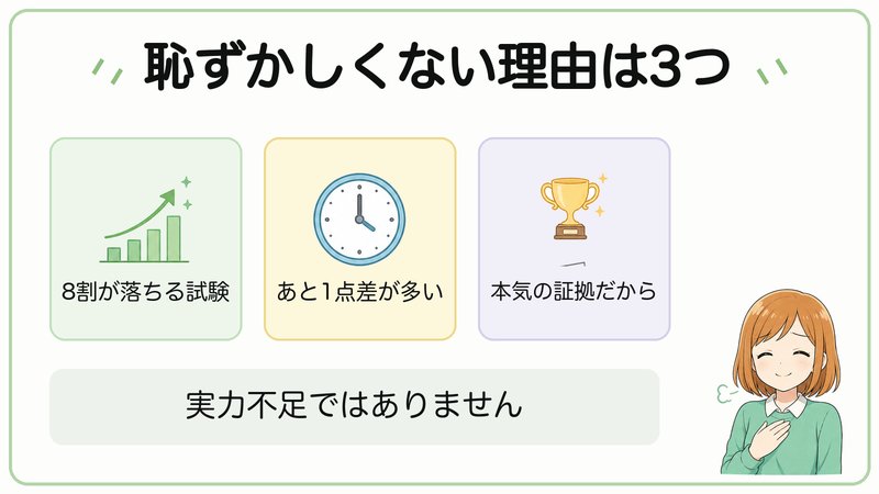 宅建に落ちても恥ずかしくない理由は3つ